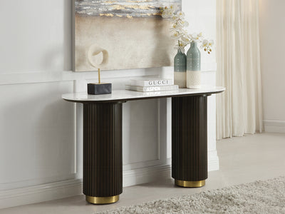Clayten 55" Wide Artificial Marble Top Console Table