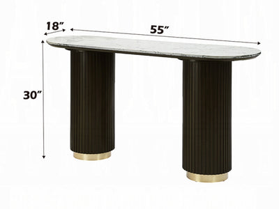 Clayten 55" Wide Artificial Marble Top Console Table