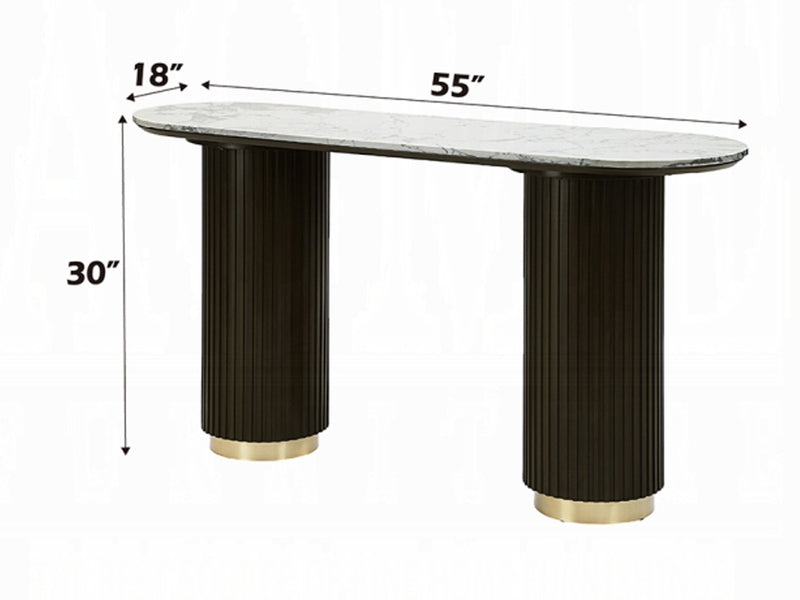 Clayten 55" Wide Artificial Marble Top Console Table