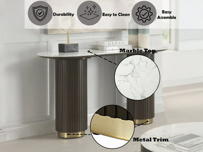 Clayten 55" Wide Artificial Marble Top Console Table