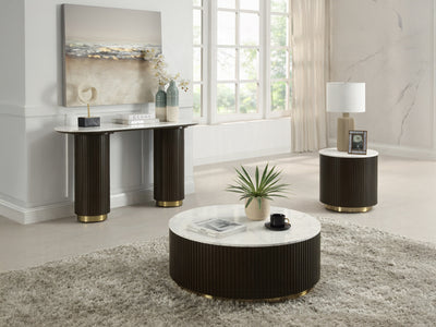 Clayten 55" Wide Artificial Marble Top Console Table