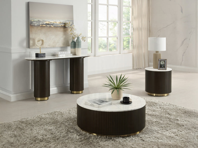 Clayten 55" Wide Artificial Marble Top Console Table