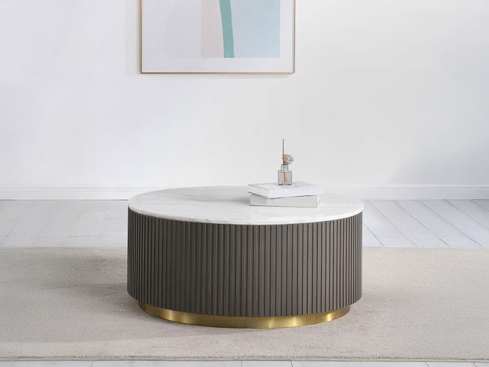 Jason 35" Wide Genuine Marble Top Coffee Table