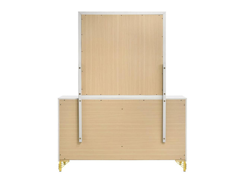 Lucia 57.2" Wide 6 Drawer Dresser With Mirror