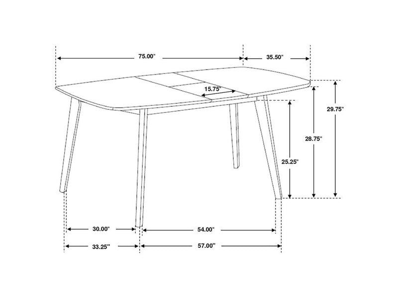 Redbridge 75" / 59" Wide Extendable Dining Table