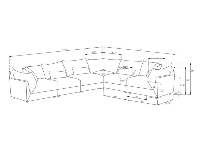 Sasha 146.5" Wide Sectional