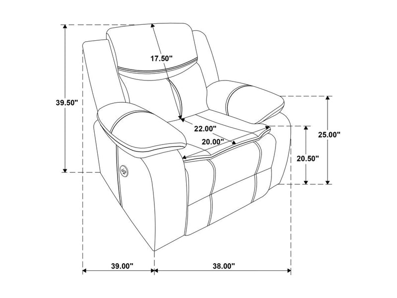 Sycamore 38" Wide Leather Recliner Armchair