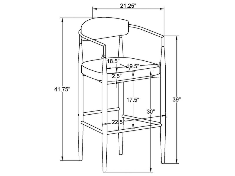 Tina Coa 22.5" Wide Bar Stool (Set of 2)