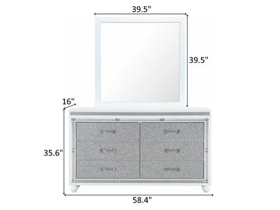 Collete 58.4" Wide 6 Drawer Dresser With Mirror