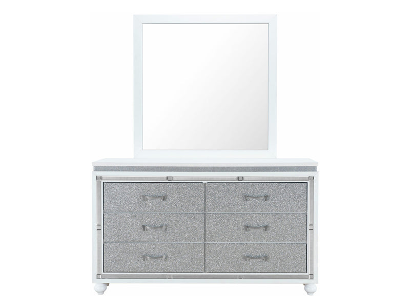 Collete 58.4" Wide 6 Drawer Dresser With Mirror