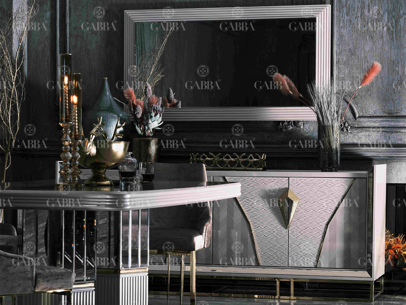 Lugano Como 87" Wide Buffet With Mirror