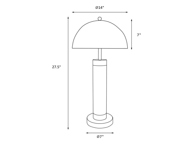 Conroe 28" Tall Dome Shade Pillar Table Lamp (Set of 2)