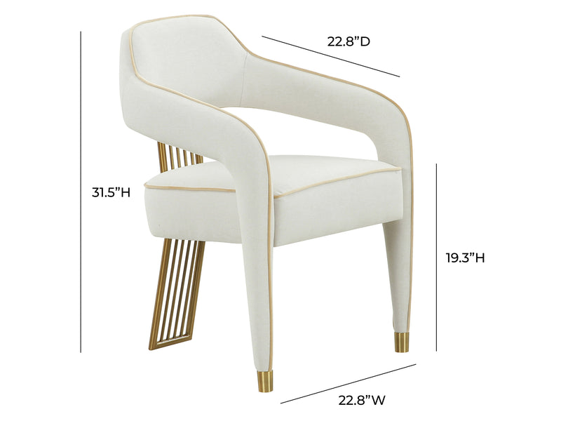 Corralis DC - Iris DT 4 Person Linen Fabric Dining Room Set