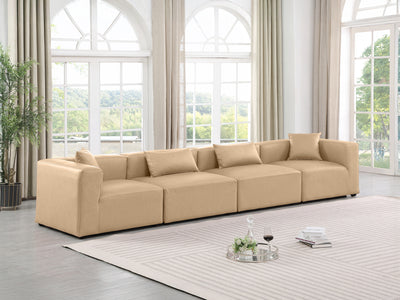 Cube Meri 144" Wide Vegan Leather 4 Piece Modular Sofa