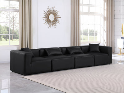 Cube Meri 144" Wide Vegan Leather 4 Piece Modular Sofa