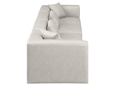 Cube Meri 144" Wide Vegan Leather 4 Piece Modular Sofa