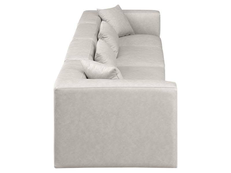 Cube Meri 144" Wide Vegan Leather 4 Piece Modular Sofa