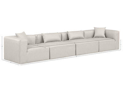 Cube Meri 144" Wide Vegan Leather 4 Piece Modular Sofa