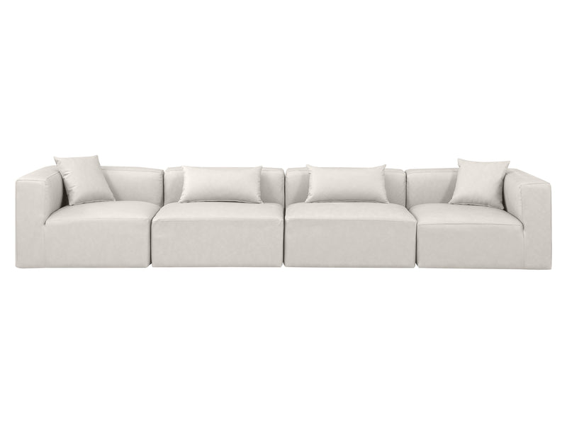 Cube Meri 144" Wide Vegan Leather 4 Piece Modular Sofa