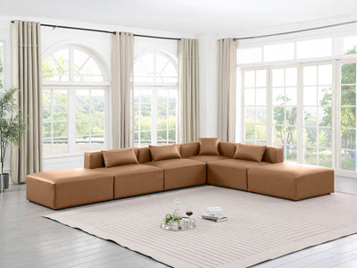 Cube Meri 144" / 108 Wide Vegan Leather Modular L Shape Sectional
