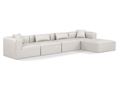 Cube Meri 144" Wide Vegan Leather Modular Sectional Chaise