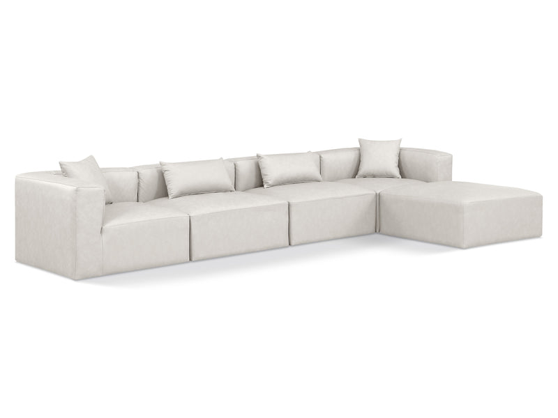 Cube Meri 144" Wide Vegan Leather Modular Sectional Chaise