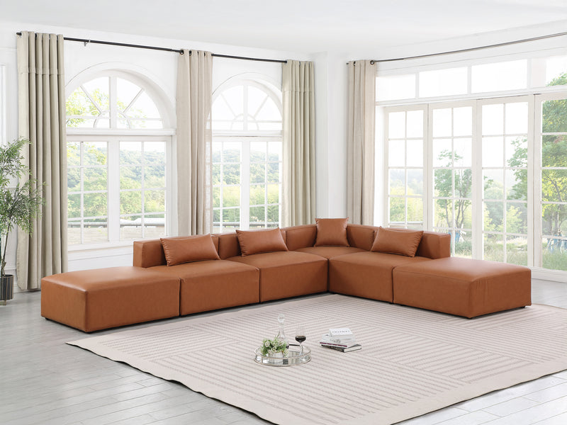 Cube Meri 144" / 108 Wide Vegan Leather Modular L Shape Sectional