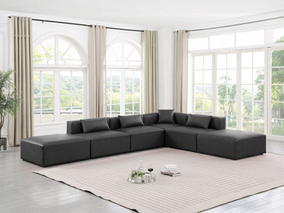 Cube Meri 144" / 108 Wide Vegan Leather Modular L Shape Sectional