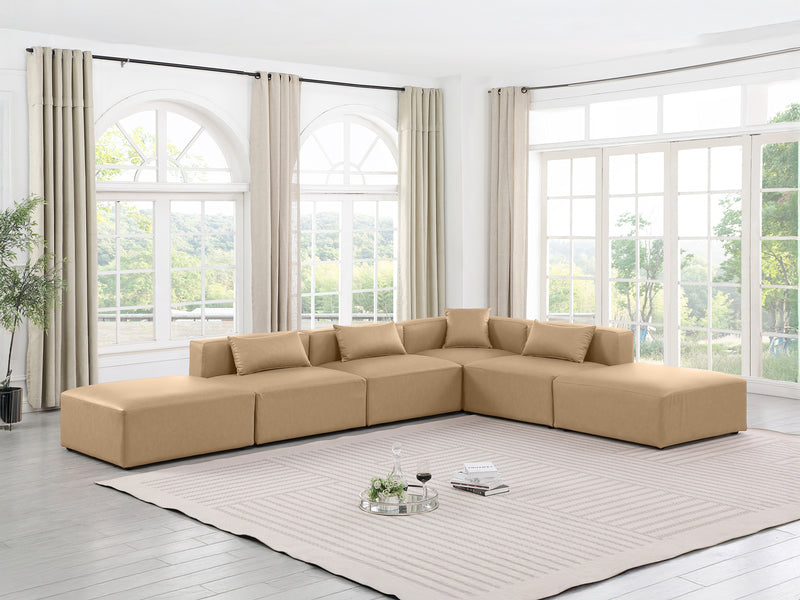 Cube Meri 144" / 108 Wide Vegan Leather Modular L Shape Sectional