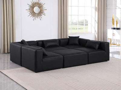 Cube Meri 108" Wide Vegan Leather Modular Rectangular Shape Sectional