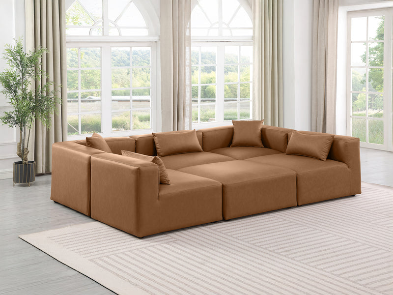 Cube Meri 108" Wide Vegan Leather Modular Rectangular Shape Sectional