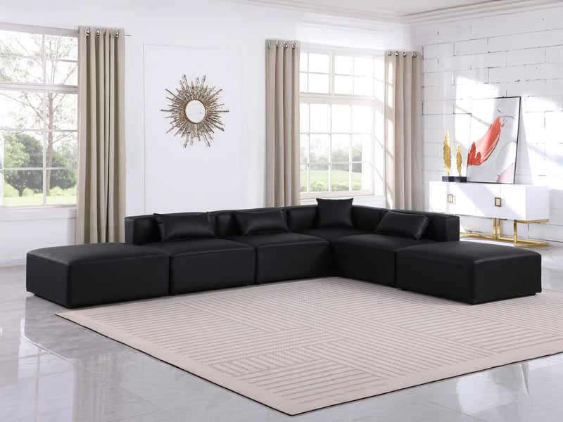 Cube Meri 144" / 108 Wide Vegan Leather Modular L Shape Sectional