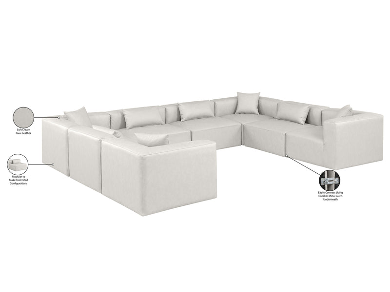 Cube Meri 144" Wide Vegan Leather Modular U Shape Sectional