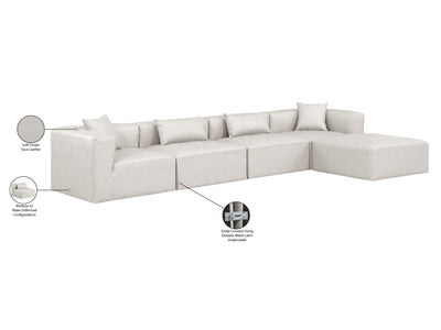 Cube Meri 144" Wide Vegan Leather Modular Sectional Chaise
