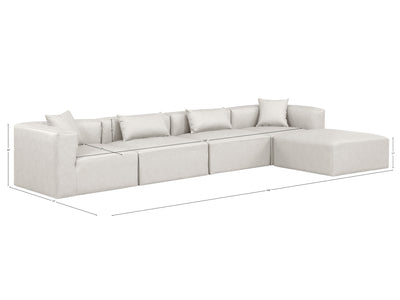 Cube Meri 144" Wide Vegan Leather Modular Sectional Chaise