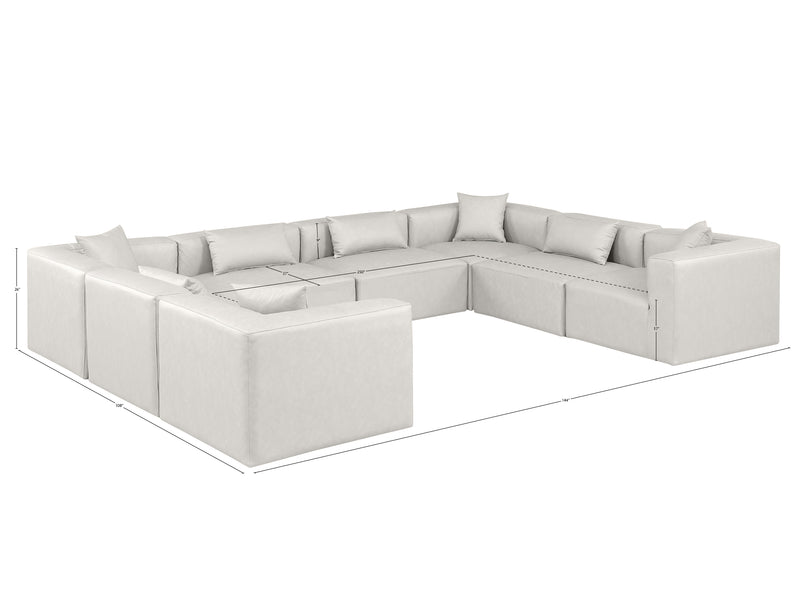 Cube Meri 144" Wide Vegan Leather Modular U Shape Sectional