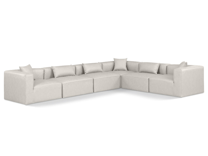 Cube Meri 144" / 108 Wide Vegan Leather Modular L Shape Sectional