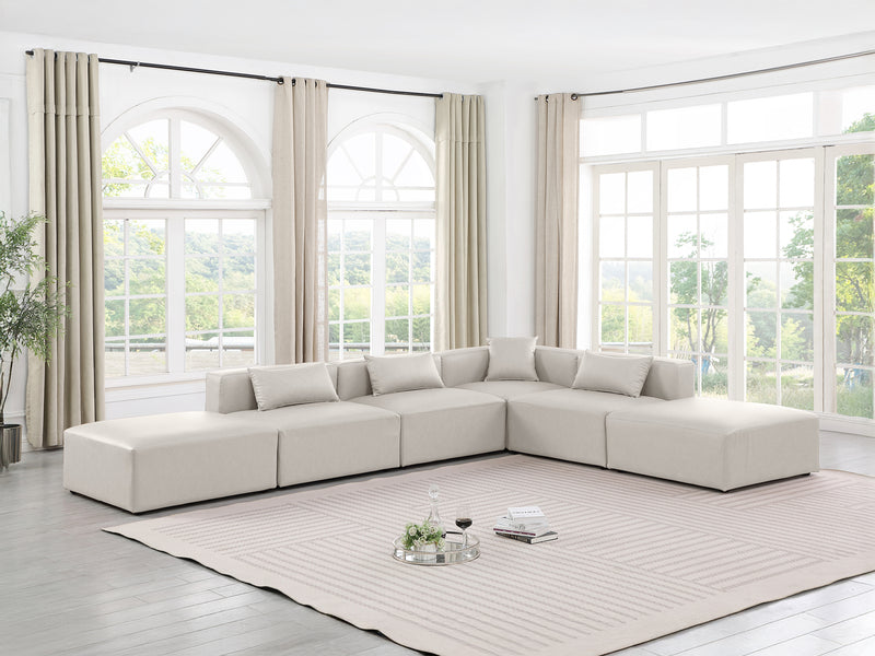 Cube Meri 144" / 108 Wide Vegan Leather Modular L Shape Sectional