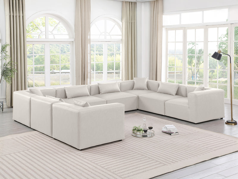 Cube Meri 144" Wide Vegan Leather Modular U Shape Sectional