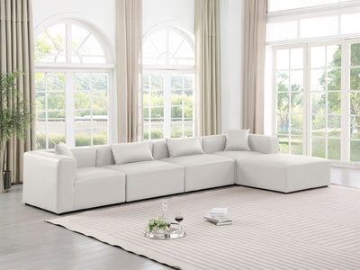 Cube Meri 144" Wide Vegan Leather Modular Sectional Chaise