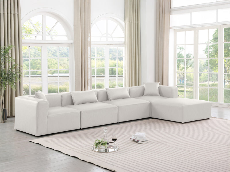 Cube Meri 144" Wide Vegan Leather Modular Sectional Chaise