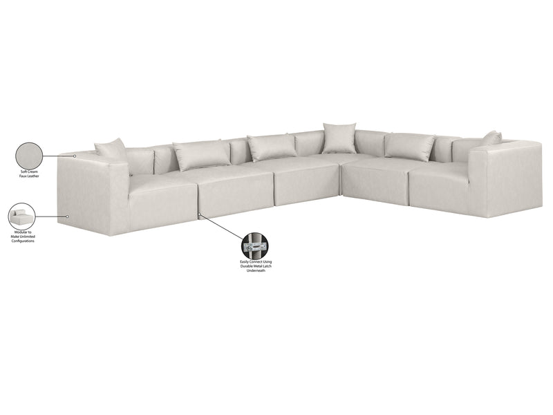 Cube Meri 144" / 108 Wide Vegan Leather Modular L Shape Sectional