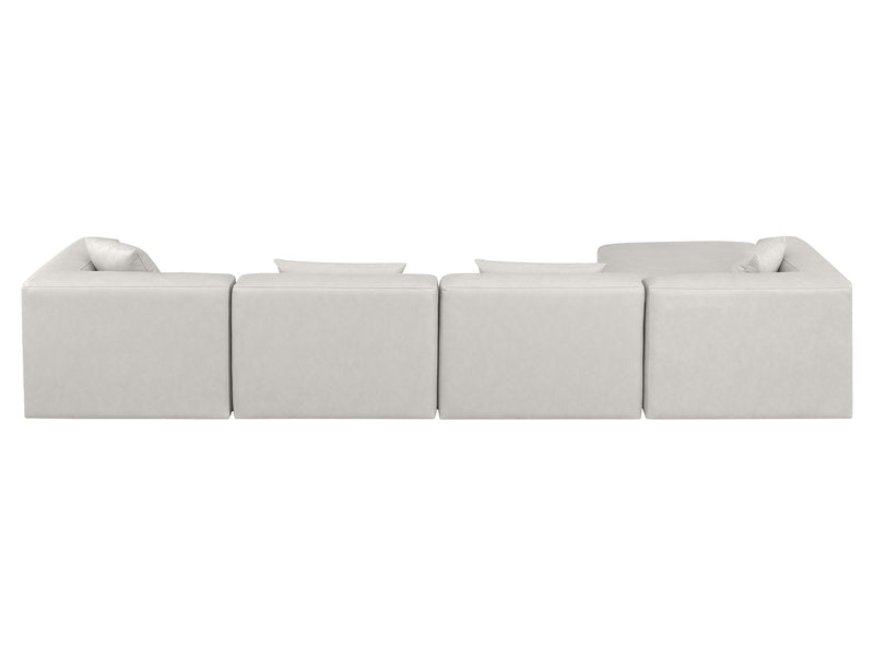 Cube Meri 144" Wide Vegan Leather Modular Sectional Chaise
