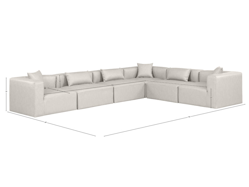 Cube Meri 144" / 108 Wide Vegan Leather Modular L Shape Sectional