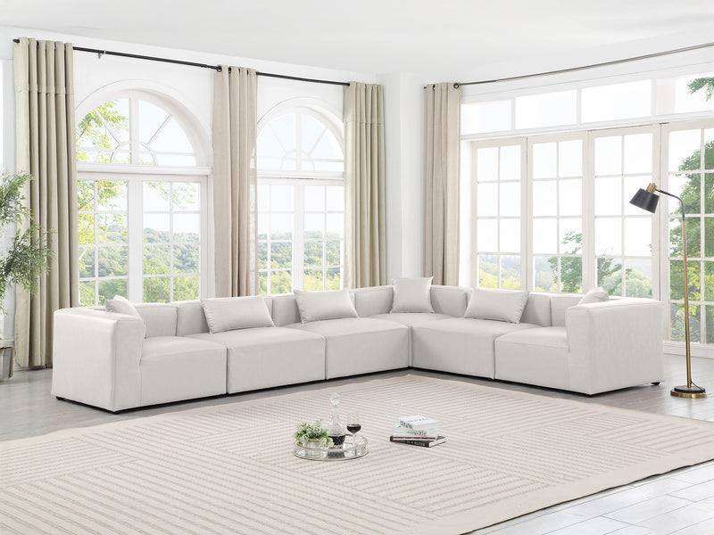 Cube Meri 144" / 108 Wide Vegan Leather Modular L Shape Sectional