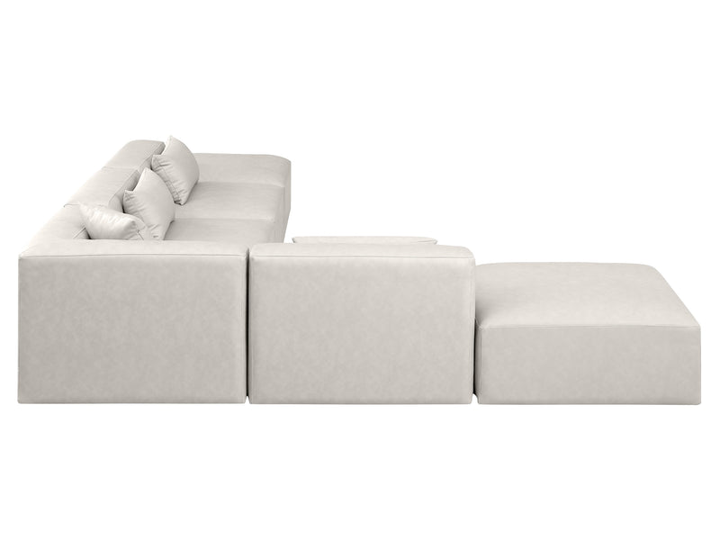 Cube Meri 144" / 108 Wide Vegan Leather Modular L Shape Sectional