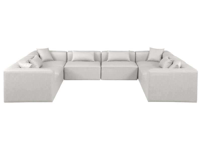 Cube Meri 144" Wide Vegan Leather Modular U Shape Sectional