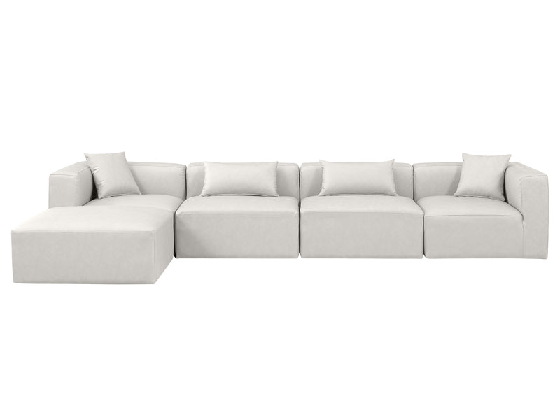 Cube Meri 144" Wide Vegan Leather Modular Sectional Chaise
