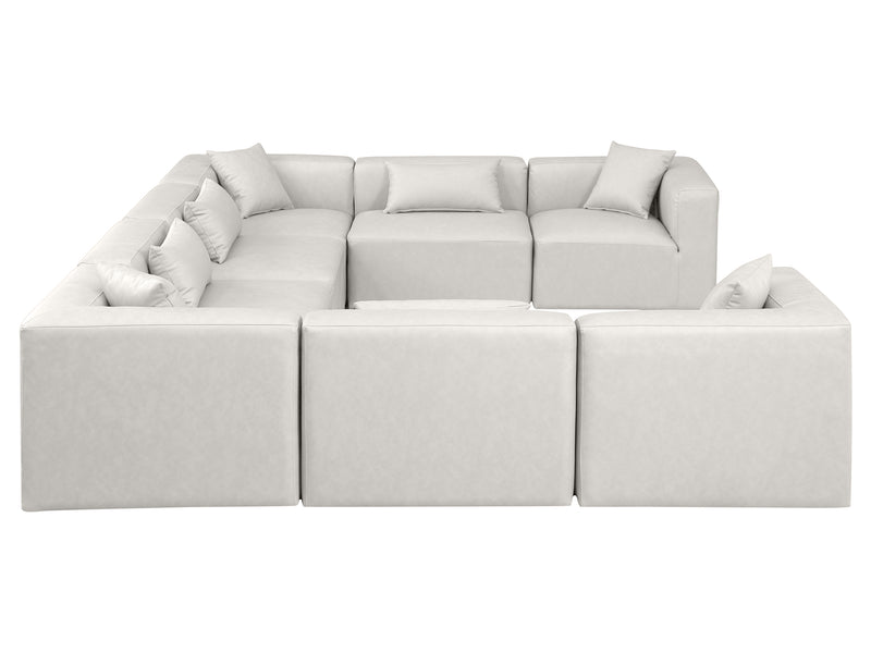 Cube Meri 144" Wide Vegan Leather Modular U Shape Sectional