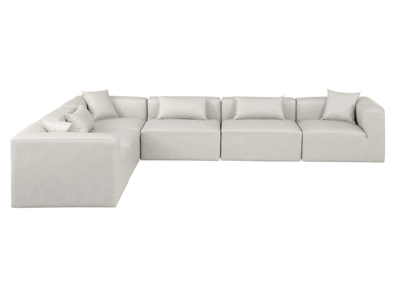 Cube Meri 144" / 108 Wide Vegan Leather Modular L Shape Sectional